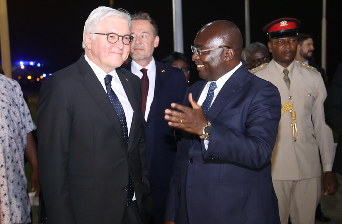 Vice President Dr Mahamudu Bawumia welcoming Mr Frank-Walter Steinmeier, President of Germany to Ghana on a state visit.